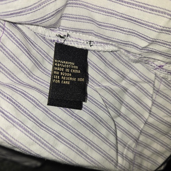 DG2 Diane‎ Gilman Purple Stripe Lace Trim Blouse Top Bell Sleeve Large New NWT - Picture 5 of 8